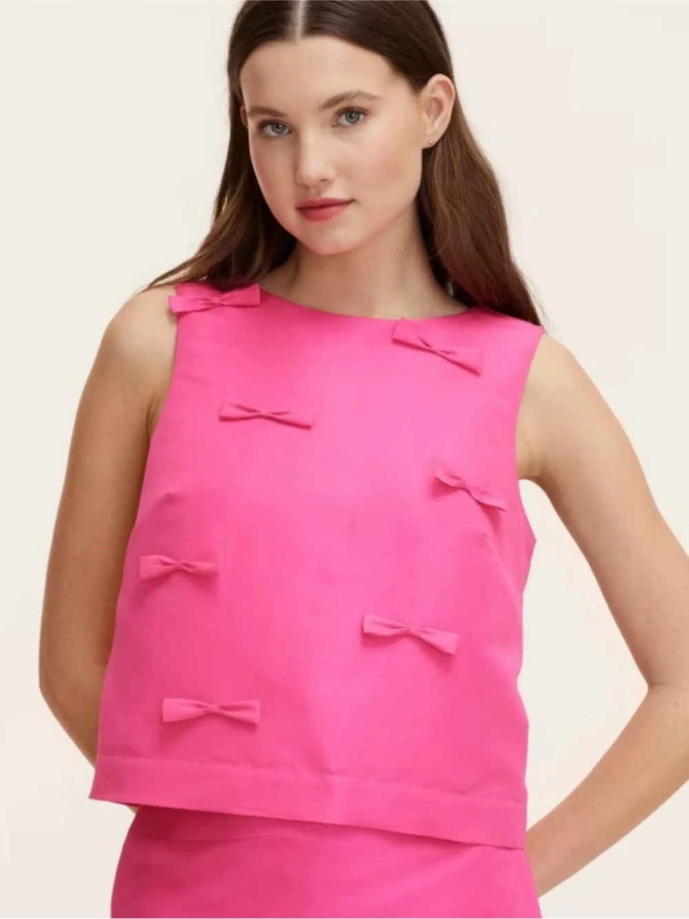 Kate Spade Pink Bow Shell Tank Top